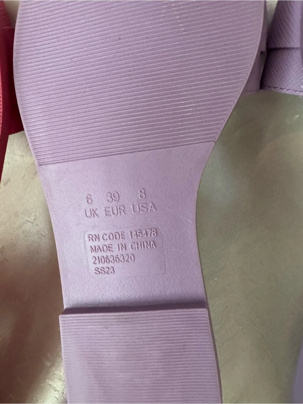 Primark Women's Pink and Lilac Square Toe Slide Sandals